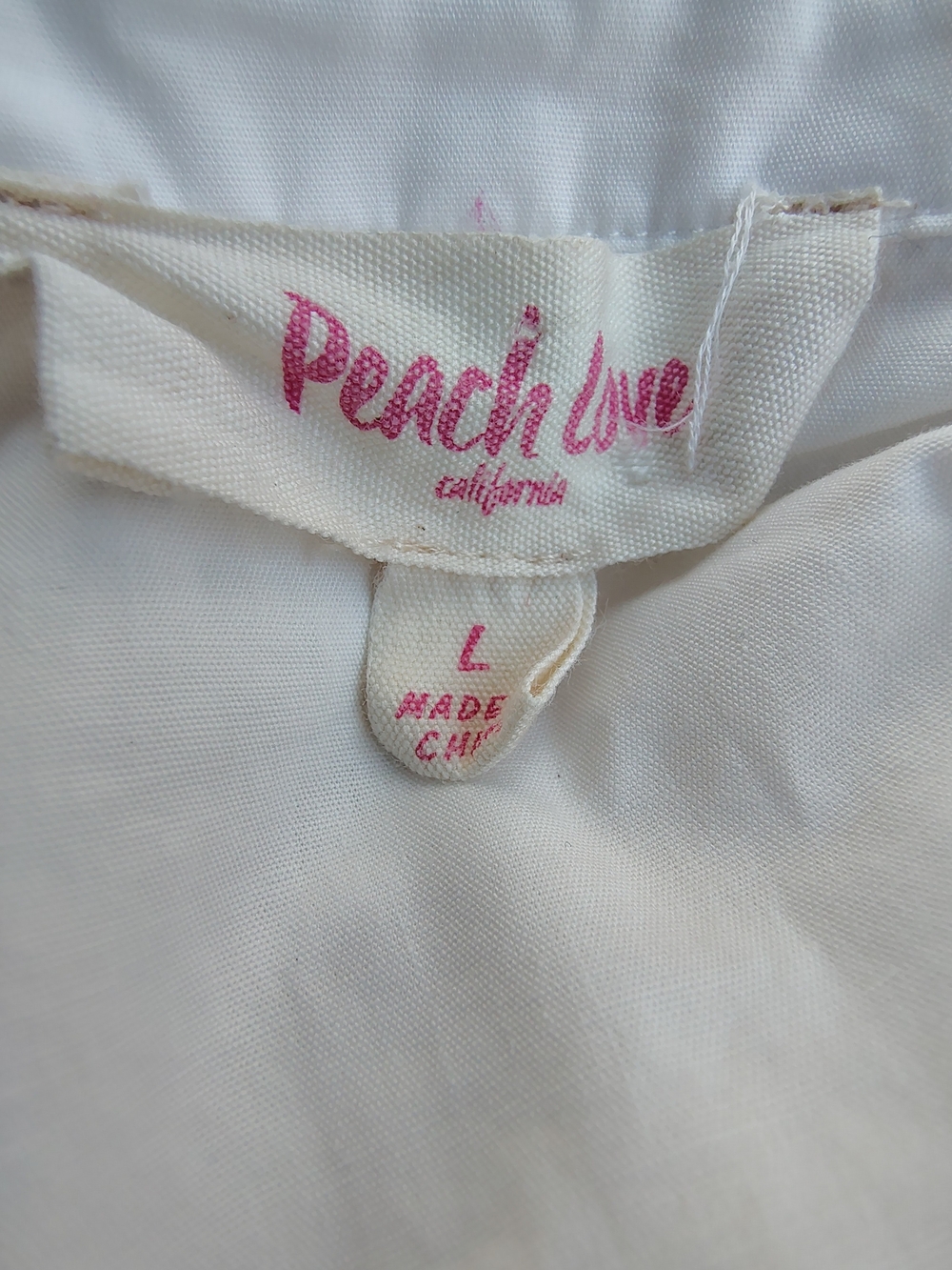 Peach Love California White Button Tiered Dress with Pink Sequin Boot Motif - Picture 4 of 5